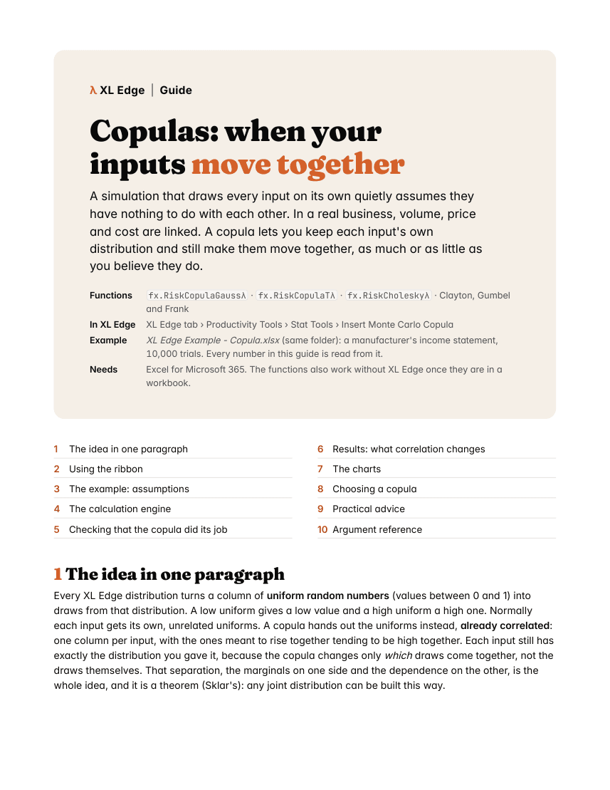 Page 1 of the Copula guide