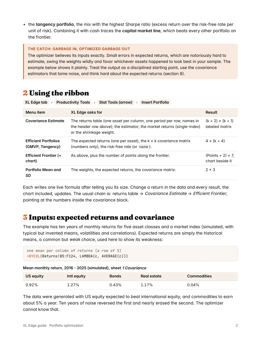 Page 2 of the Portfolio guide