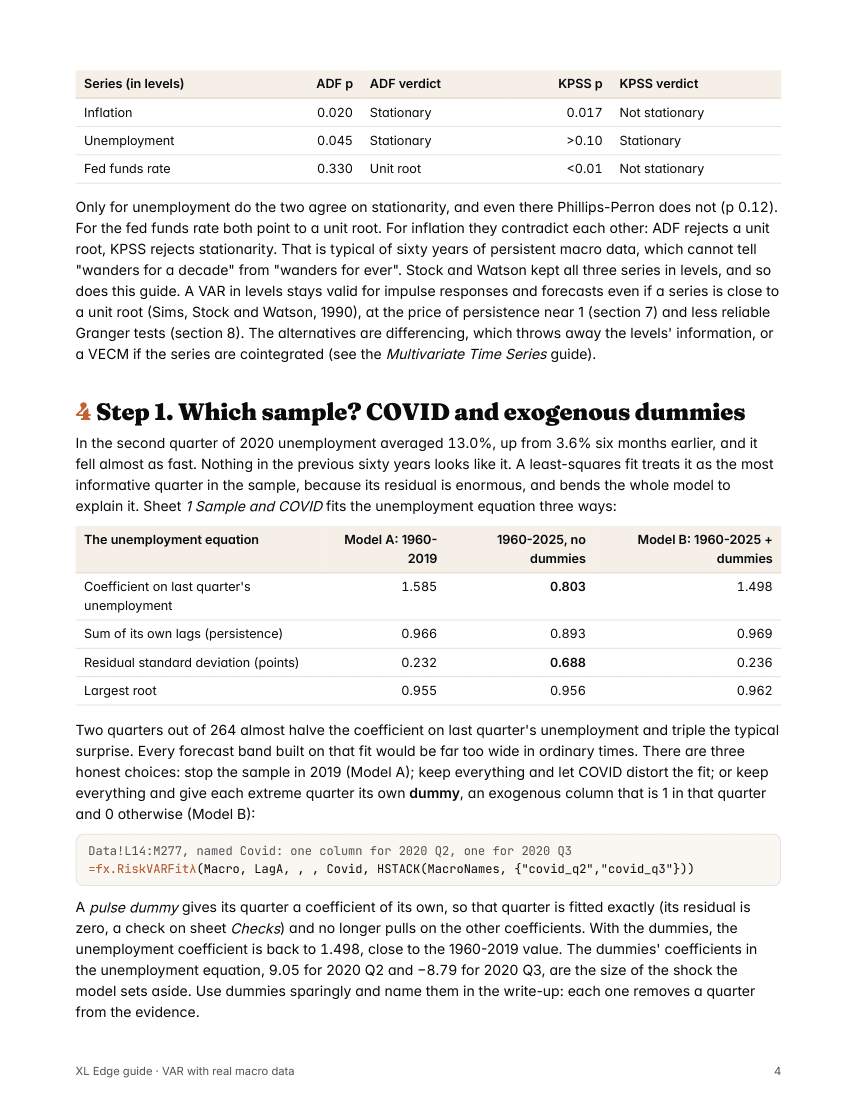 Page 4 of the VAR 2 Real Macro Data guide